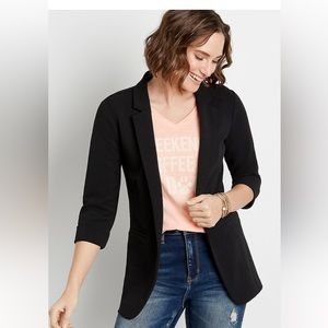 XS open front long blazer